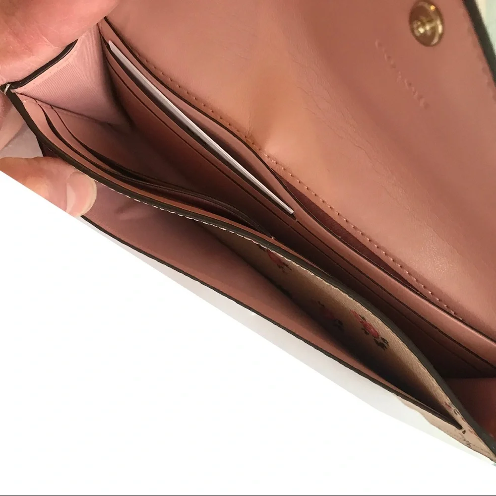 Coach Tossed Peonies Wallet In Blush Pink - Picture 5 of 7